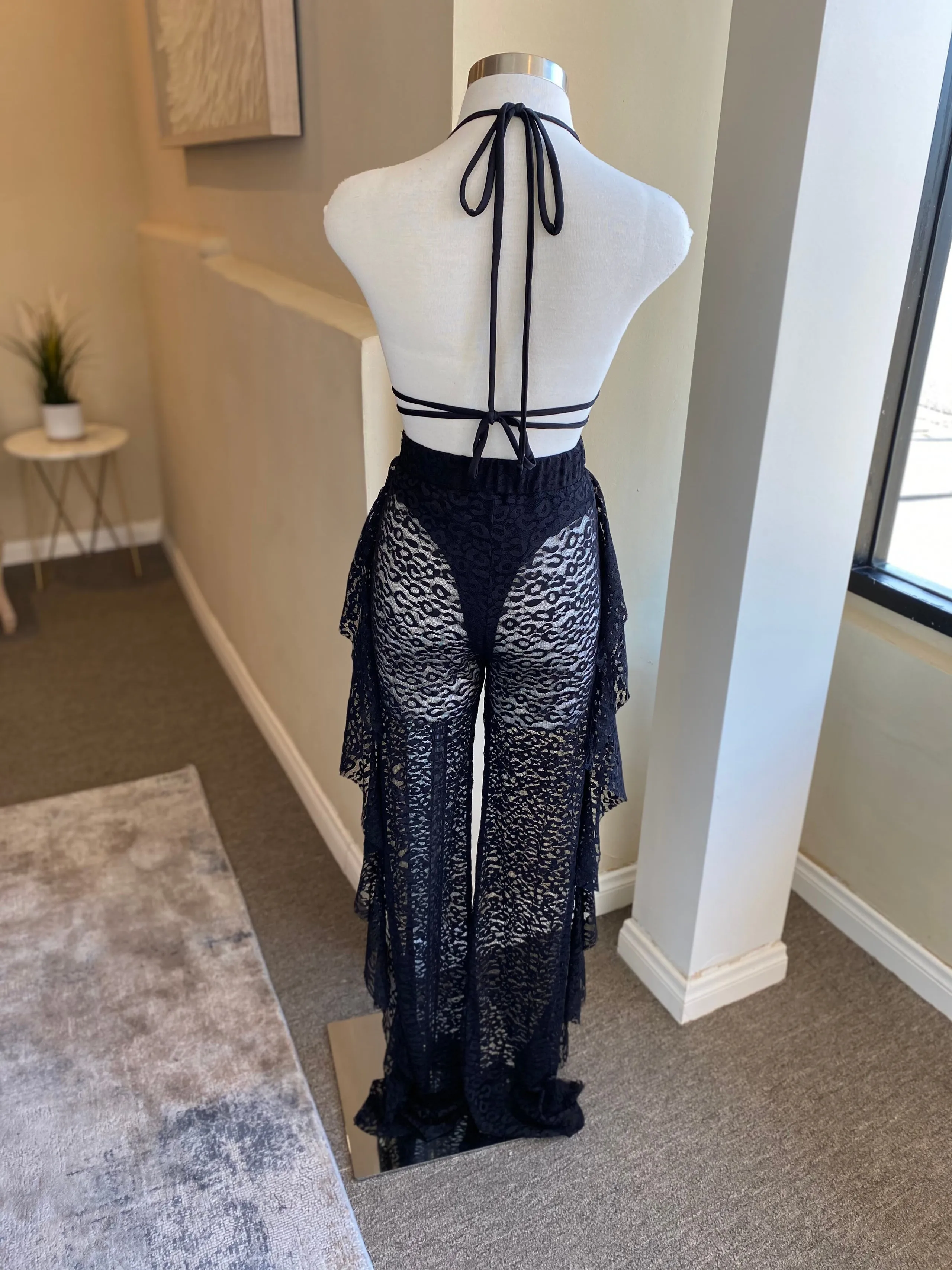 Lace Ruffle Bikini Set