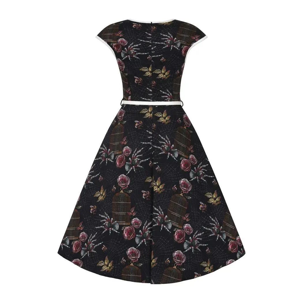 Lady Vintage Tarantul-ah Isabella Dress Black