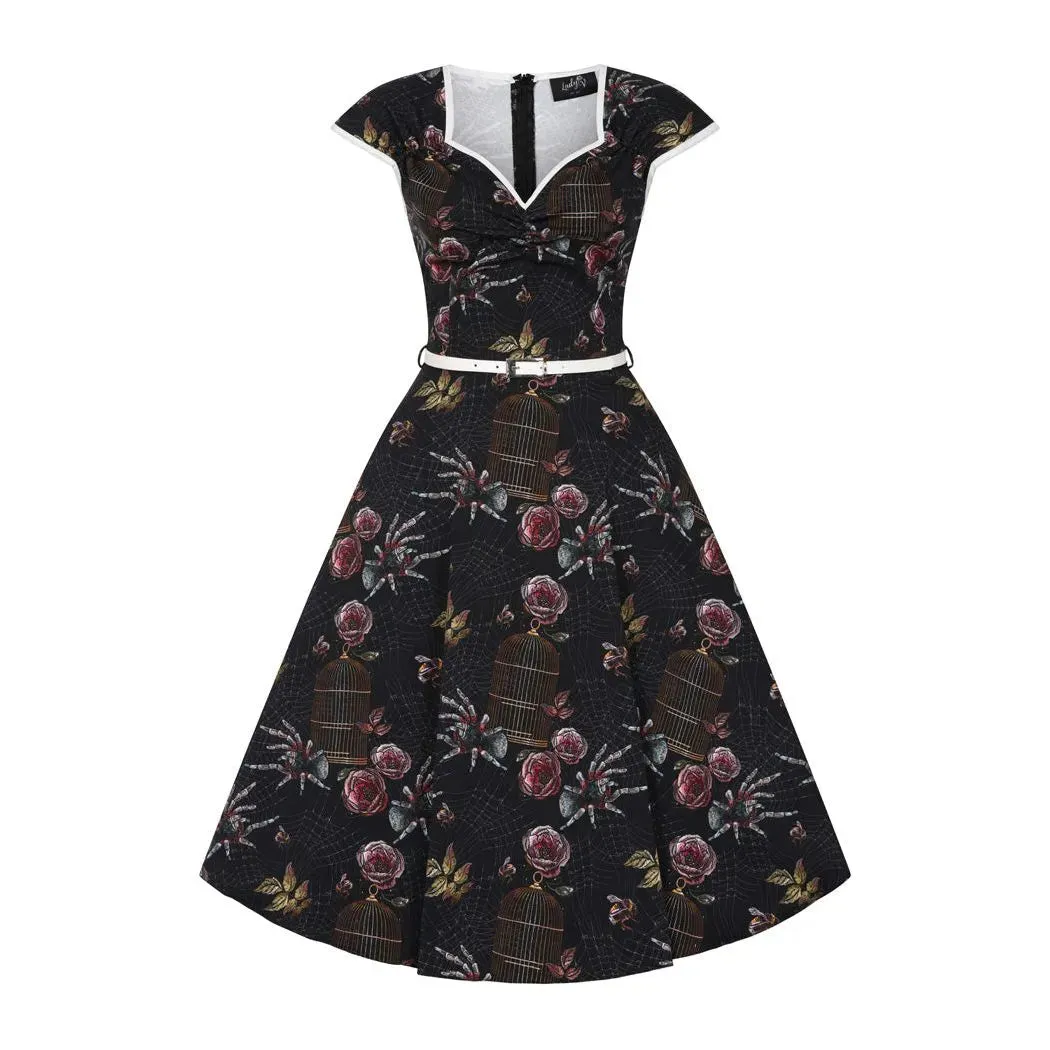 Lady Vintage Tarantul-ah Isabella Dress Black