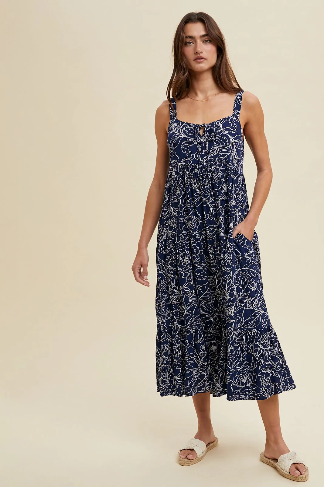 Laura Floral Sleeveless Midi Dress