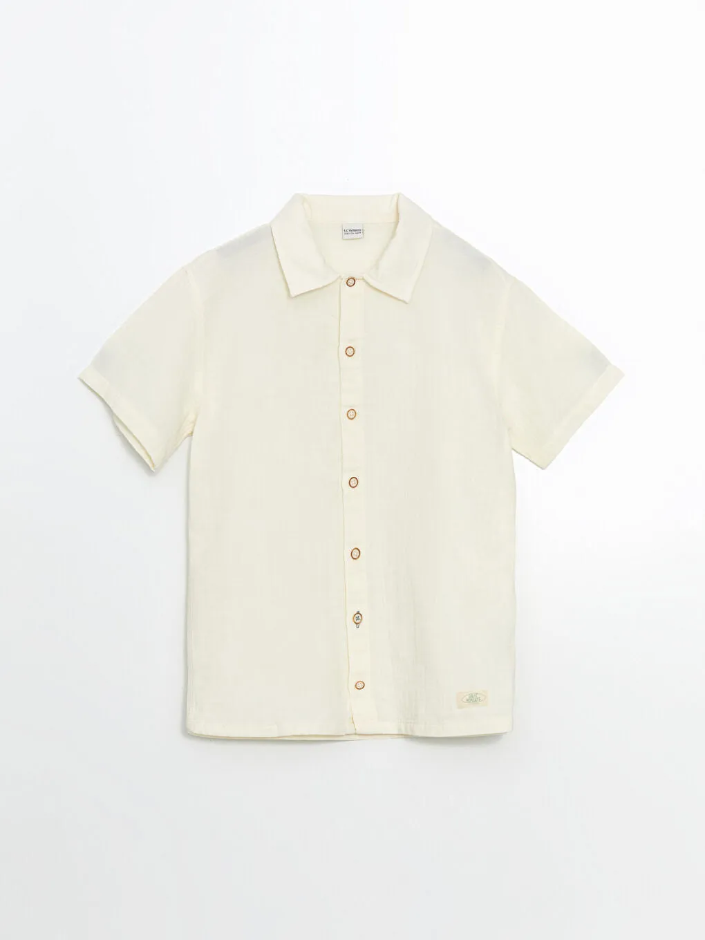 LCW Kids Green Basic Short Sleeve Boy Shirt