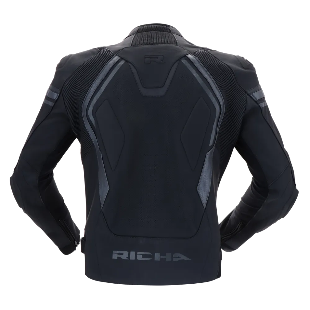 Leather Moto Jacket Richa Matrix 2, Black/Gray