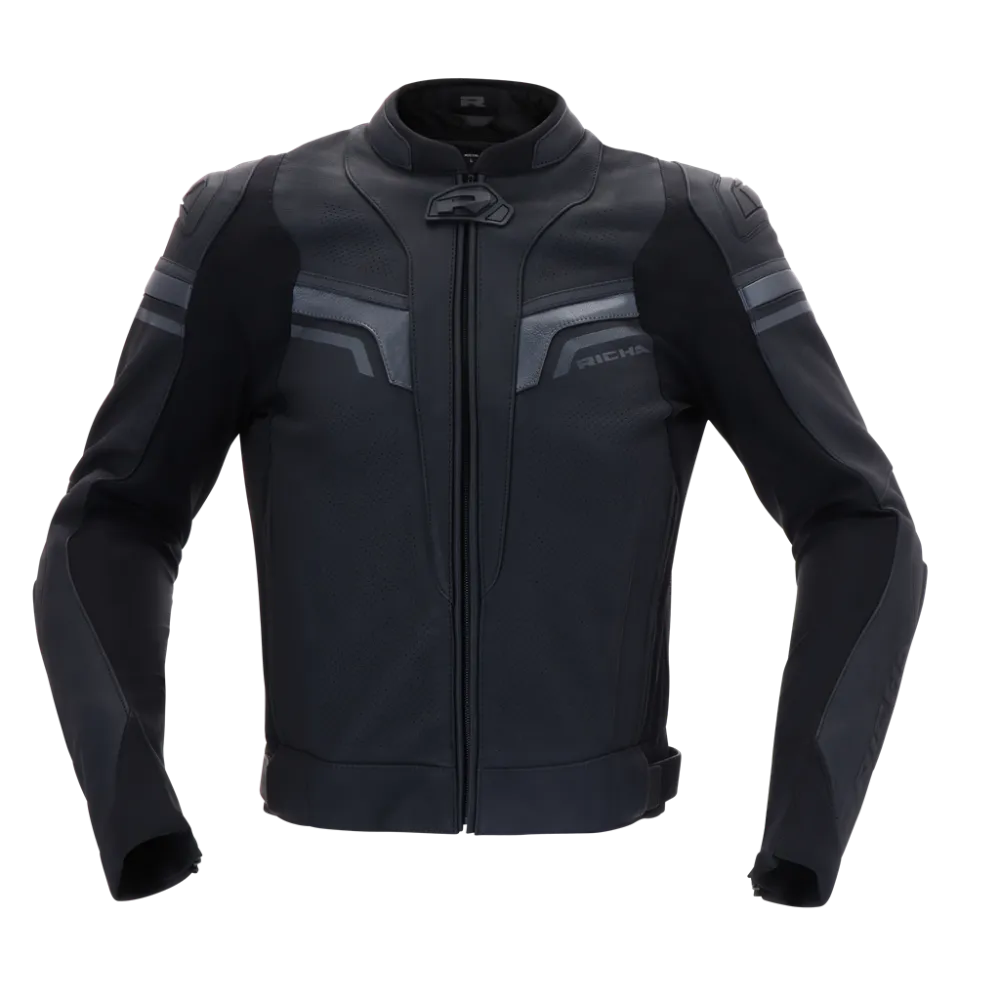 Leather Moto Jacket Richa Matrix 2, Black/Gray