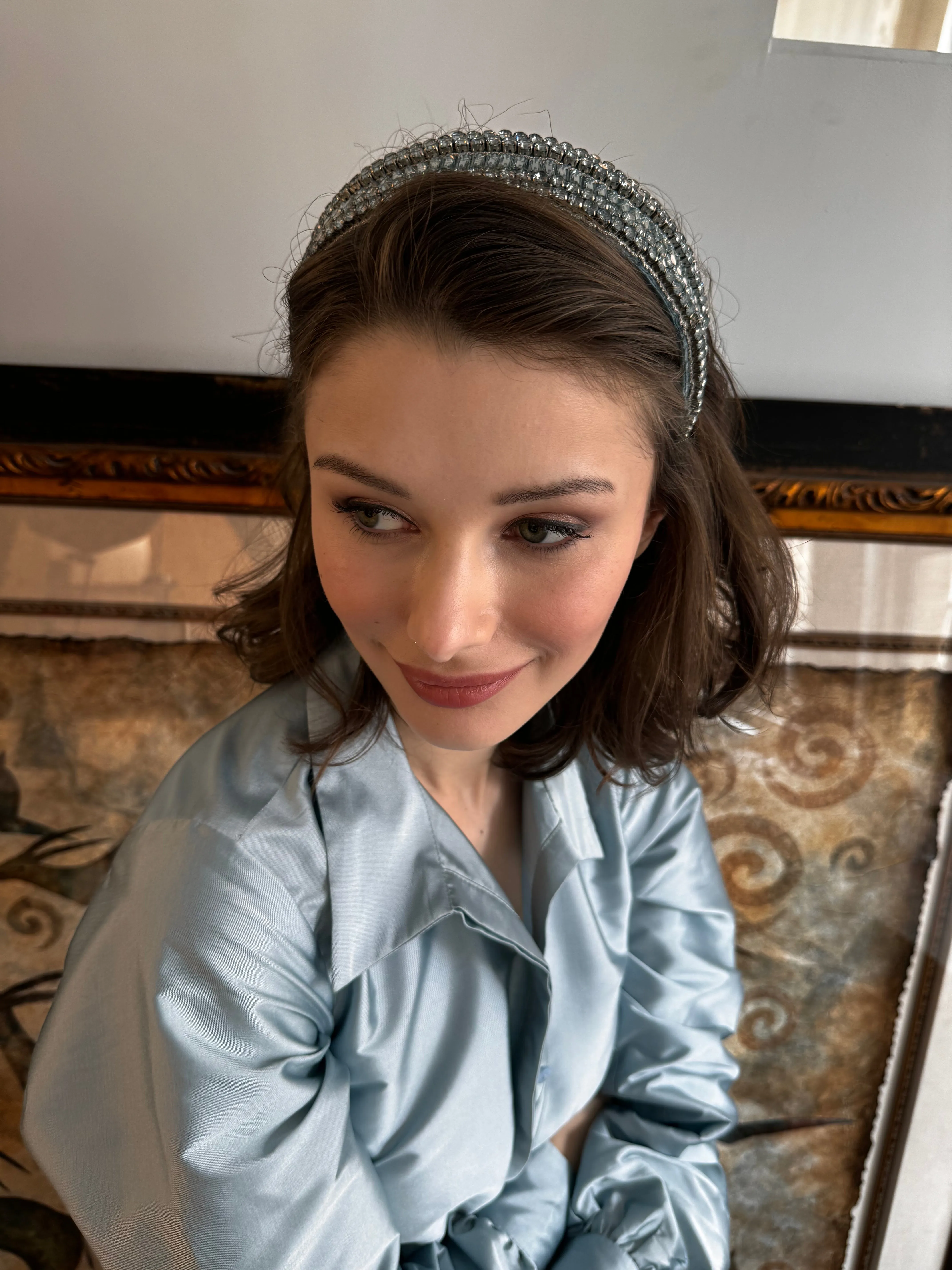 LIGHT BLUE CRYSTAL PRINCESS HEADBAND
