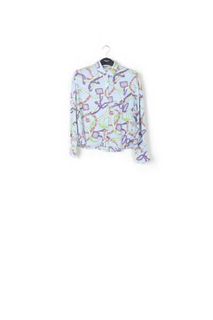 Light blue loose-fit print shirt