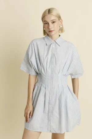 Light Blue Stripe MIni Shirtdress