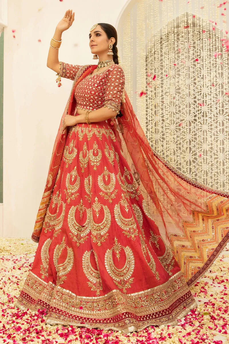Light Gold Red Lehenga Choli Pakistani Bridal Dresses