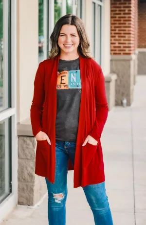 Lighter than Air Cardigan in Copper Red