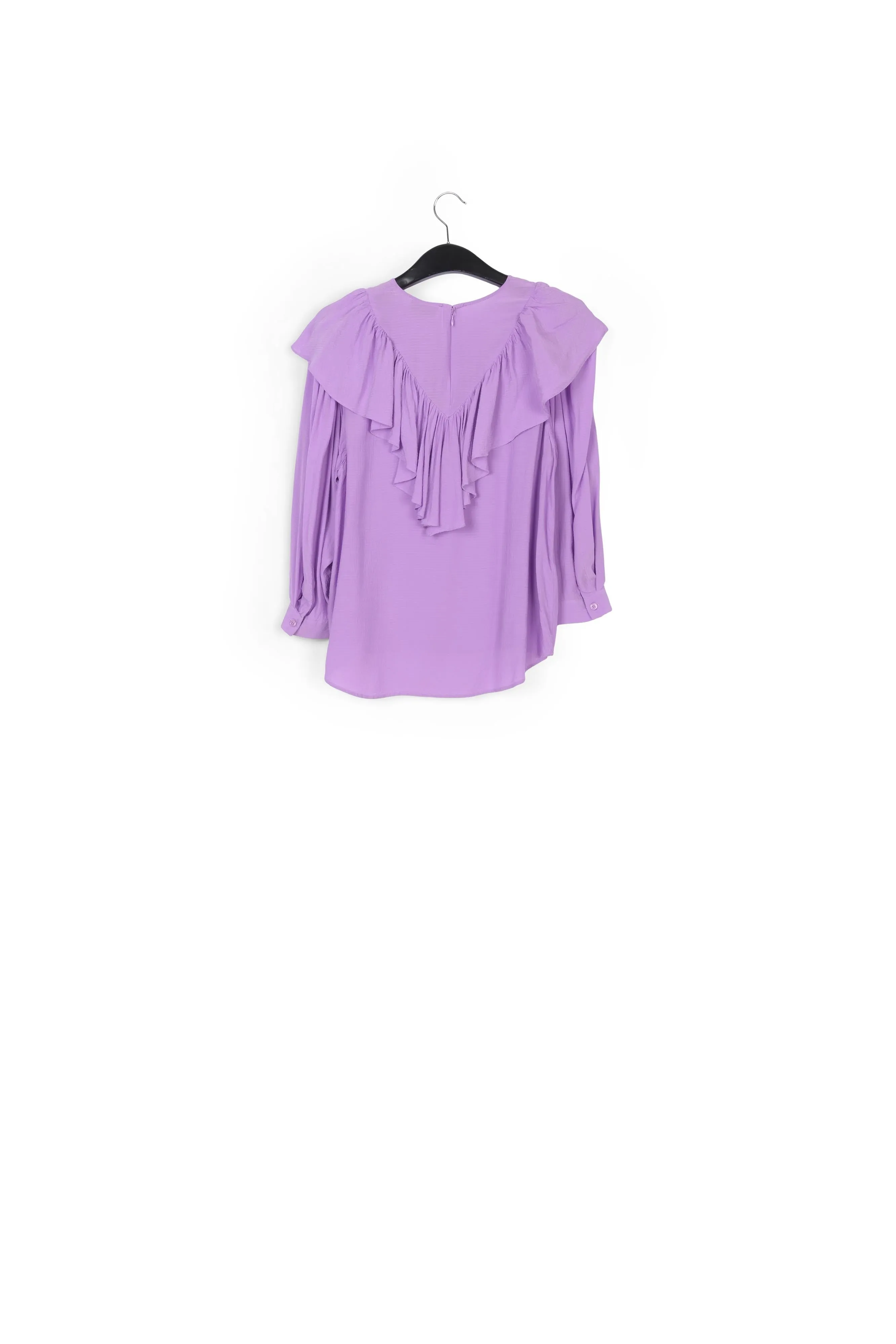 Lilac fluid loose-fit top with ruffles