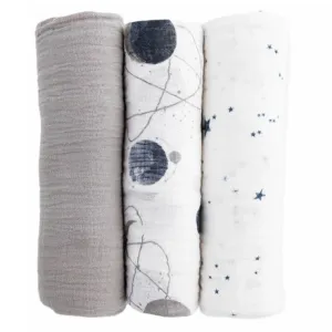 Little Unicorn Cotton Muslin Swaddle Set (Planetary 2)