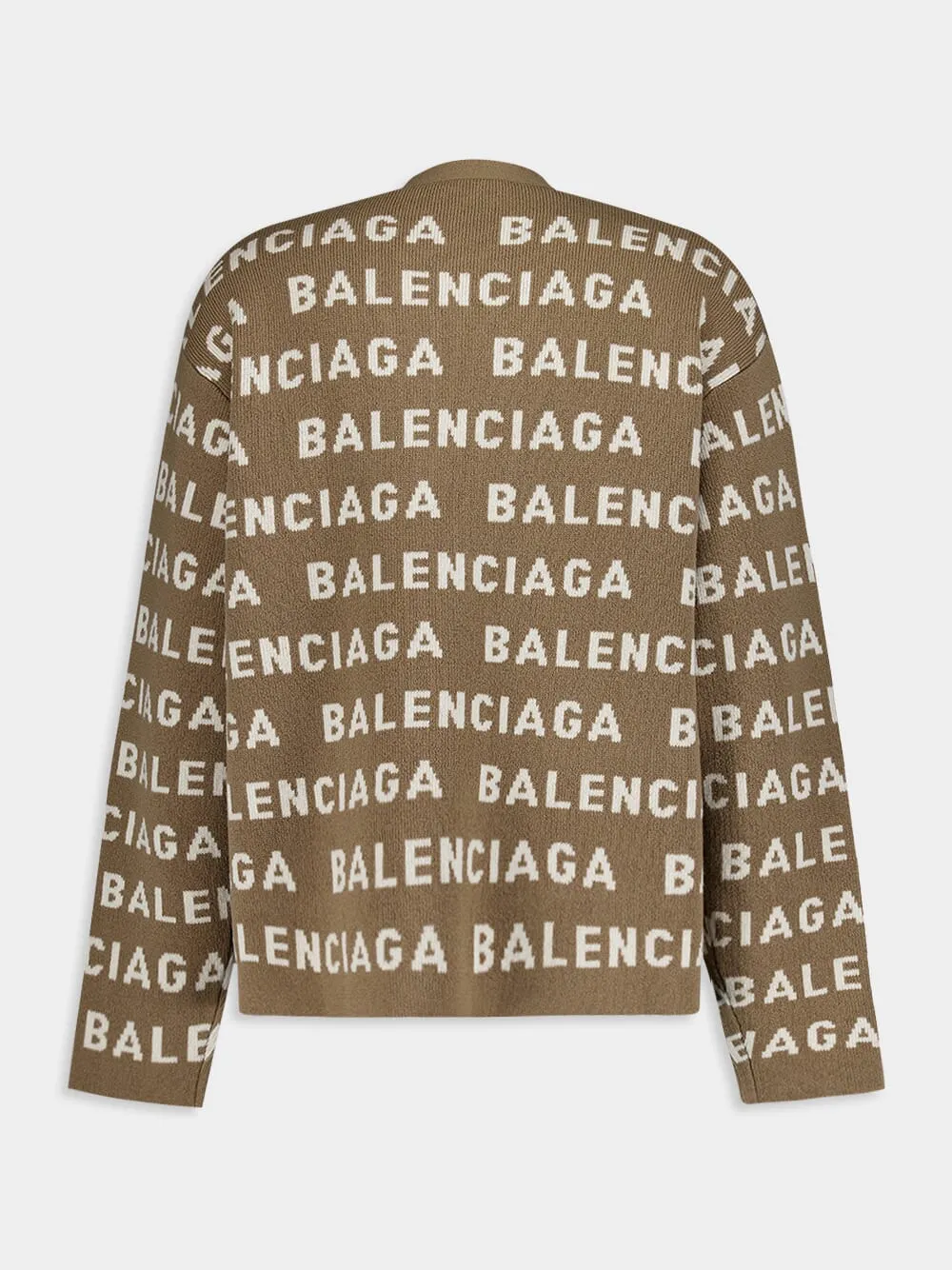 Logo Pattern Knit Cardigan