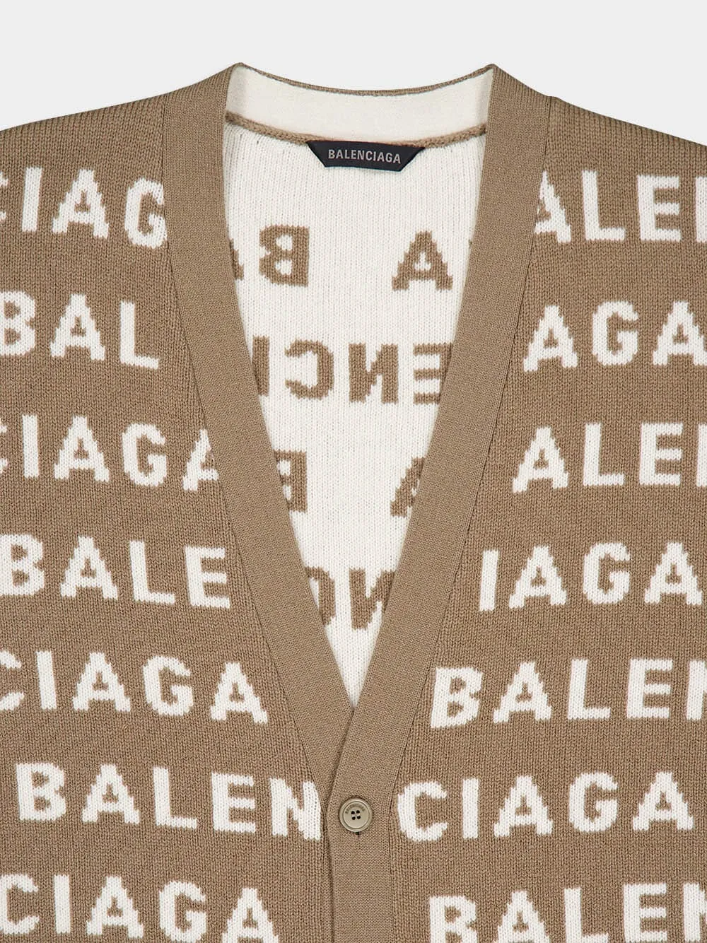 Logo Pattern Knit Cardigan