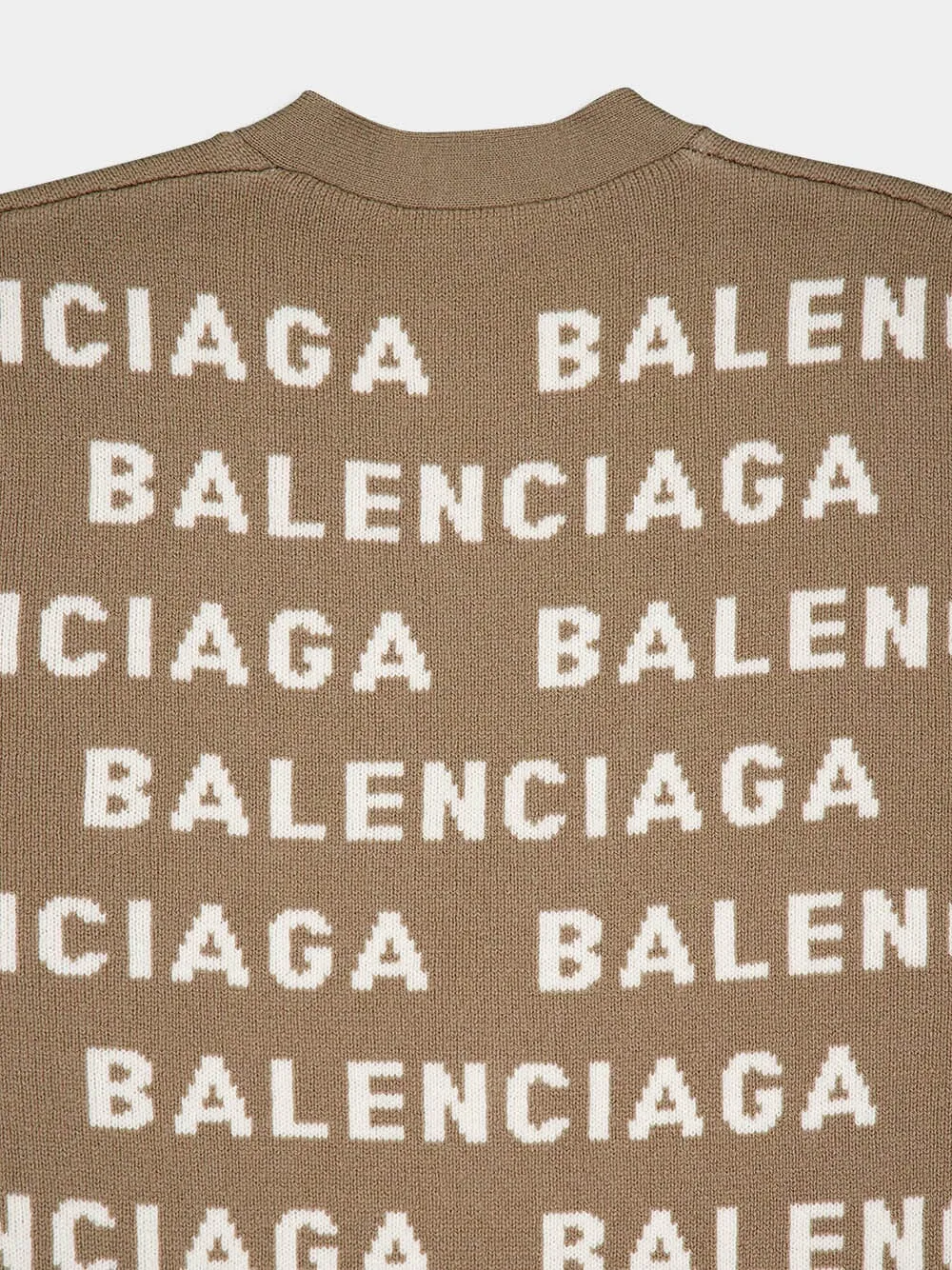 Logo Pattern Knit Cardigan