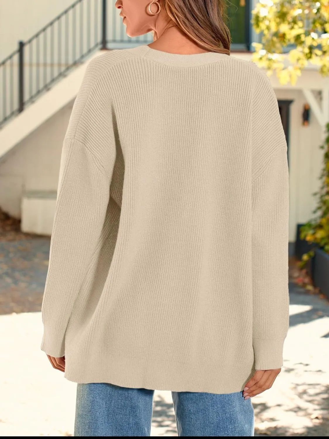 Long Sleeve Cardigan with Button Closure