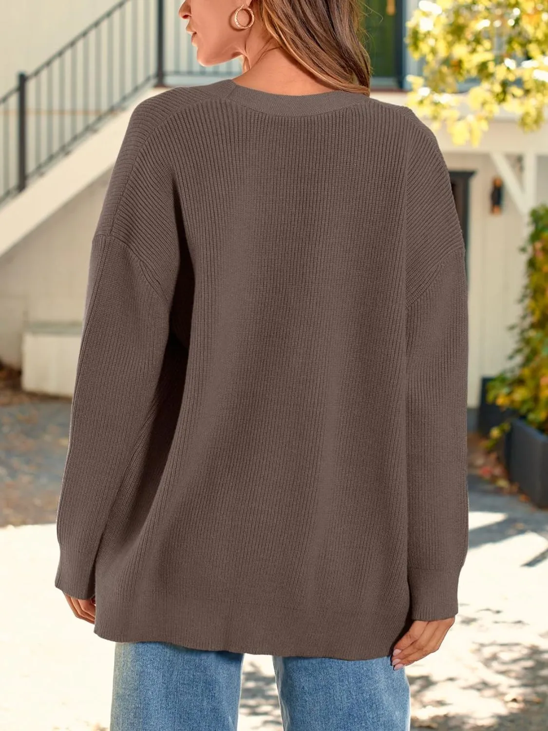 Long Sleeve Cardigan with Button Closure