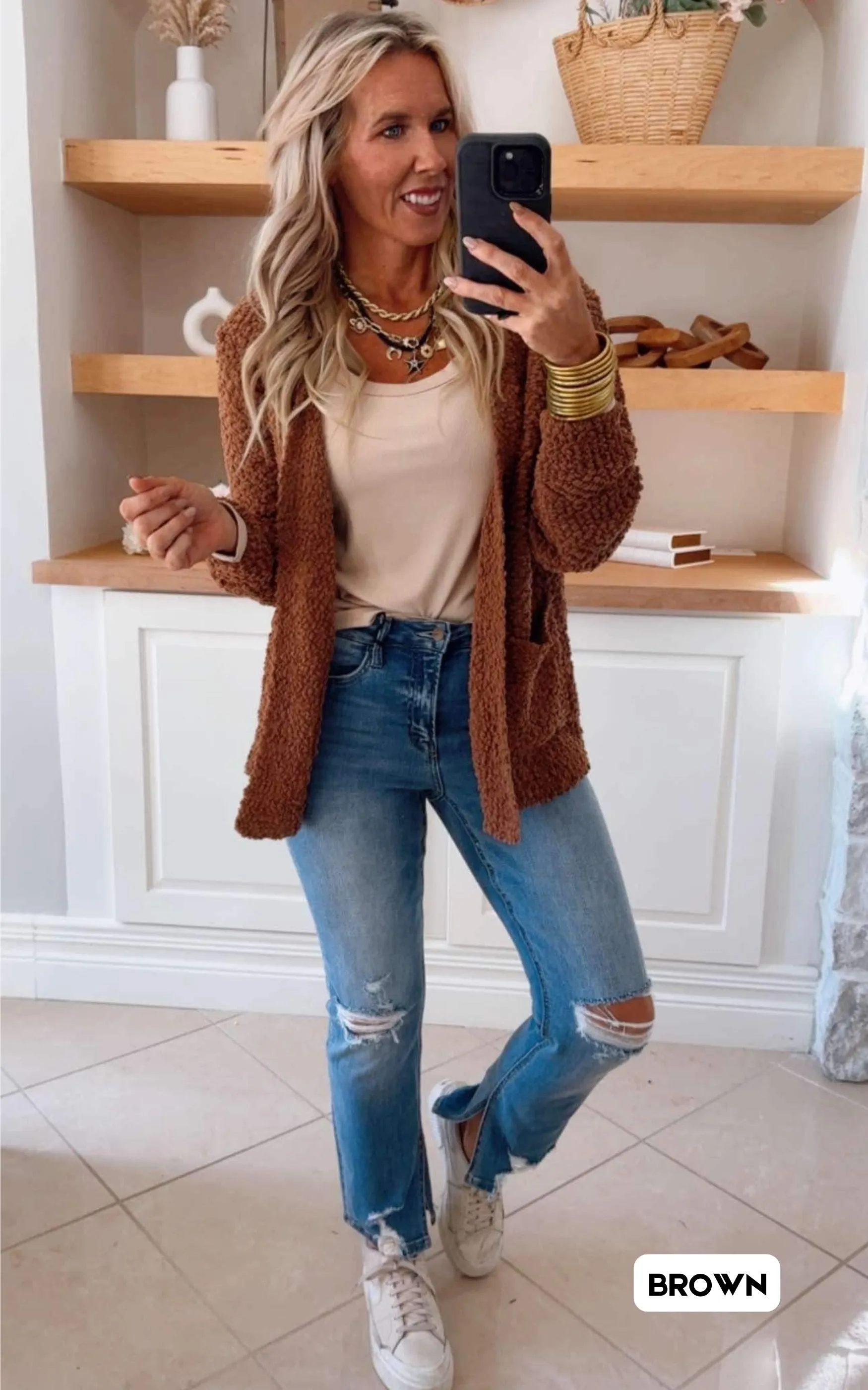 Long Sleeve Popcorn Cardigan - Final Sale**