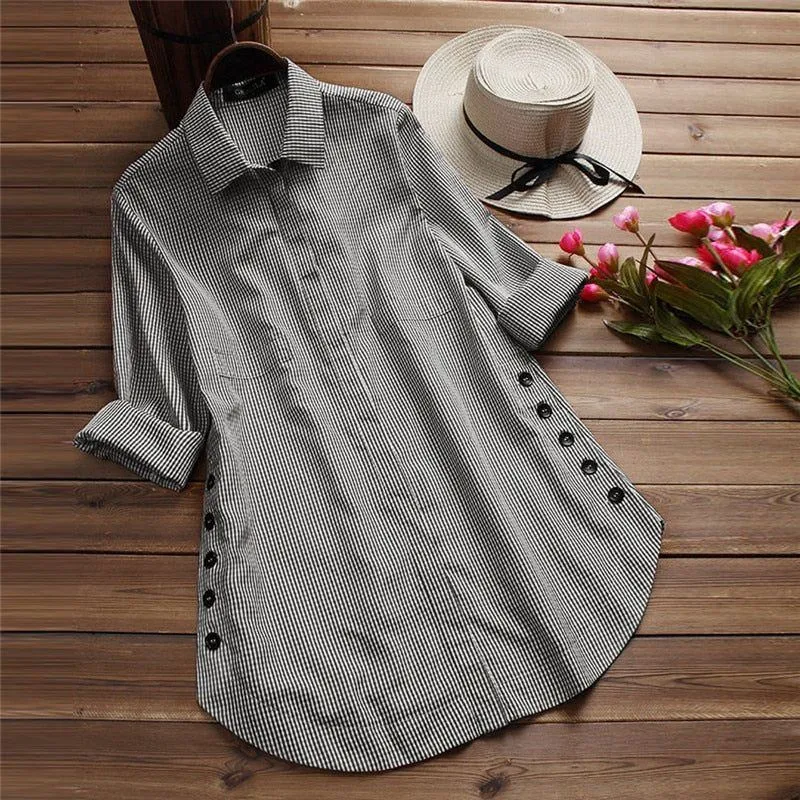 Loose Maternity Blouse Long Sleeve Nursing Shirt Spring Fall Casual Female Women's Clothing Single Breasted Top Blouse Plus Size