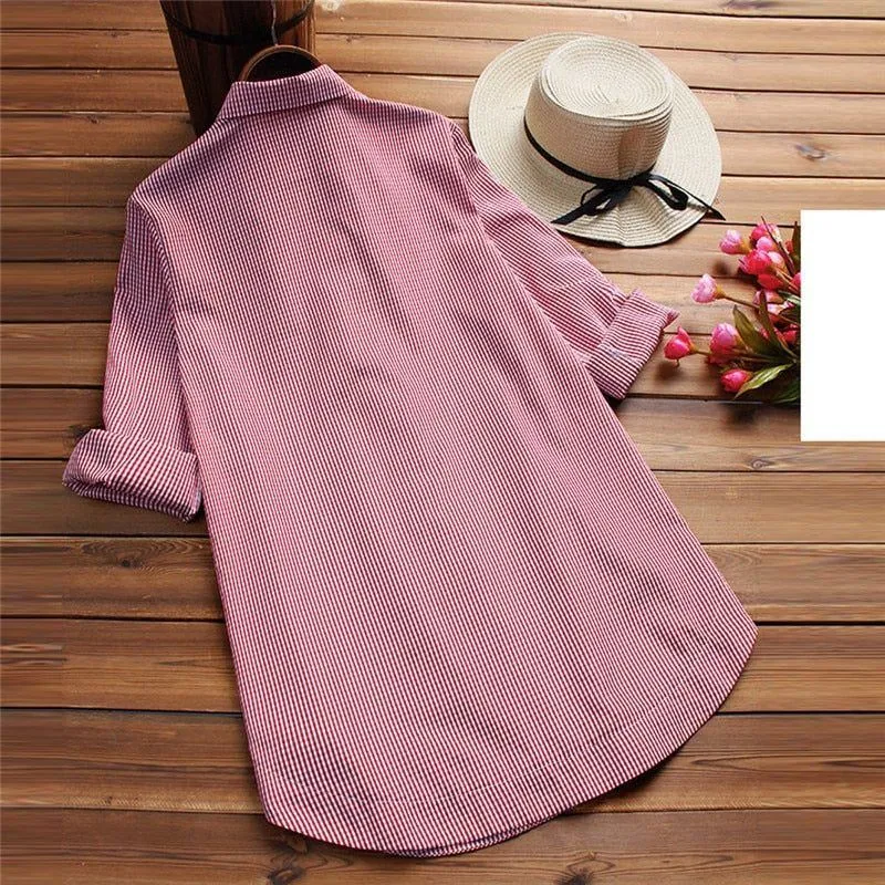 Loose Maternity Blouse Long Sleeve Nursing Shirt Spring Fall Casual Female Women's Clothing Single Breasted Top Blouse Plus Size