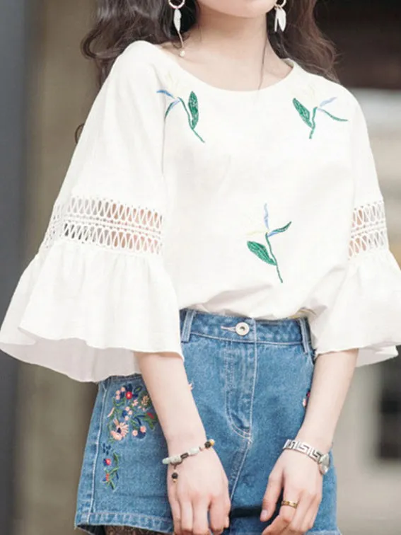 Loose Wild White Short-sleeved T-shirt