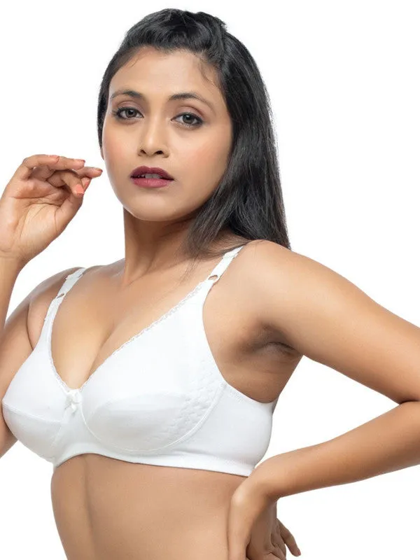Lovable Pink Rose and White Non Padded Wirefree Bra Pack of 2 - ENCIRCLE Elite-P.Rose/White