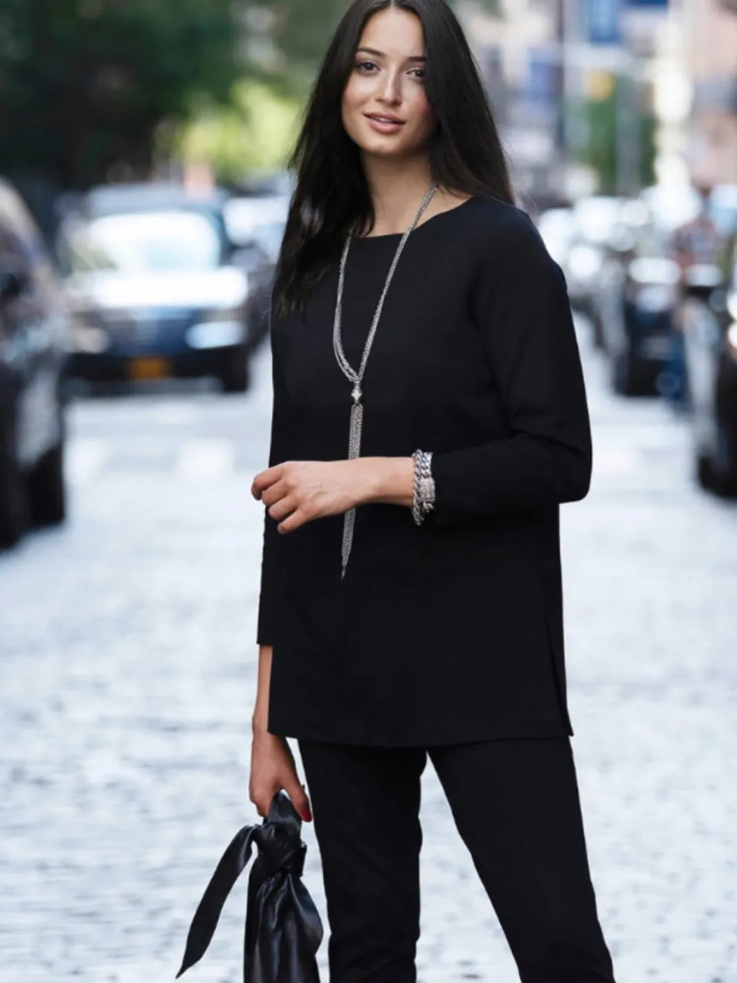 Lux Ponte Knit Boatneck Tunic - The Bond
