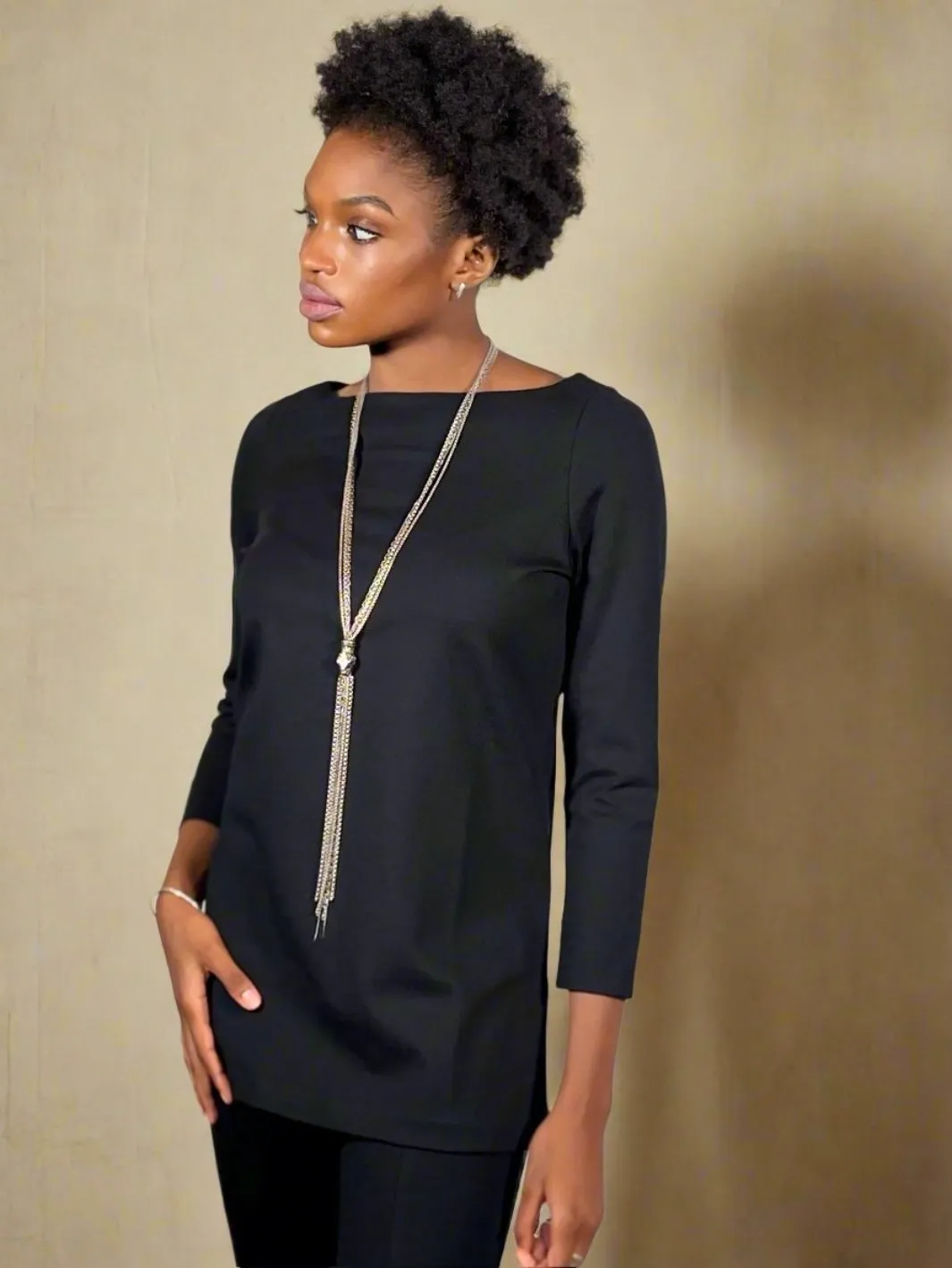 Lux Ponte Knit Boatneck Tunic - The Bond
