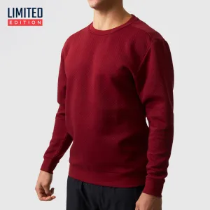 Male Waffle Crewneck Pullover (Mahogany)