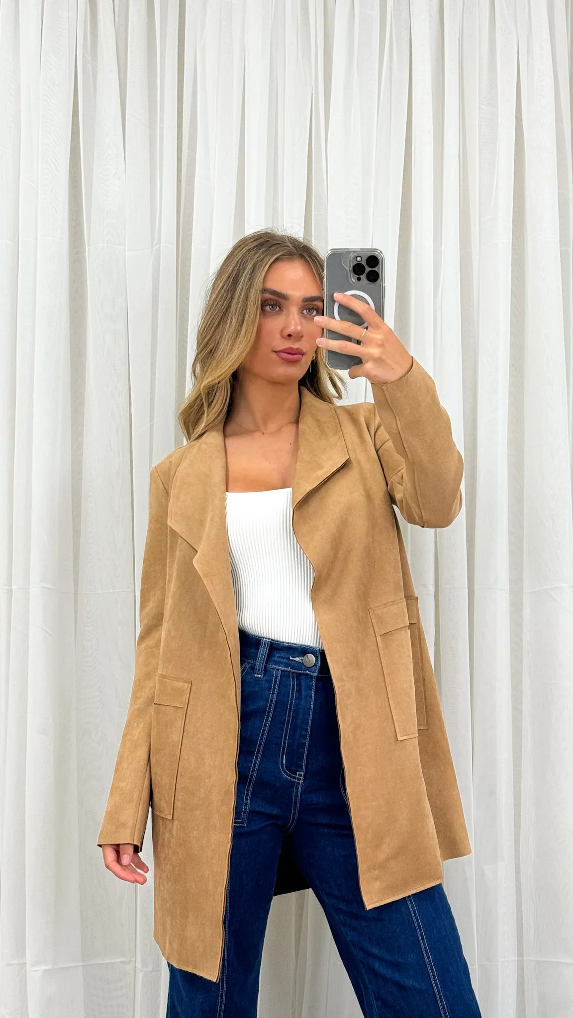 MARRIOT SUEDE JACKET - TAN