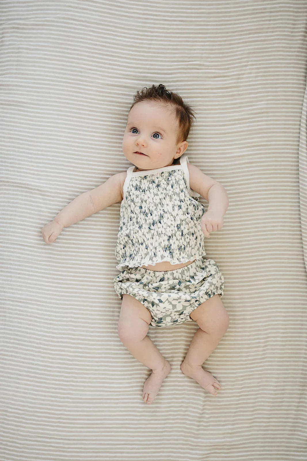 Mebie Baby Ruched Floral Bloomer Set