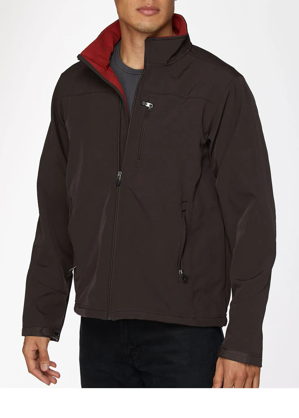 Men's Soft Shell Bonded Jacket-NJ650-Brown-Rust