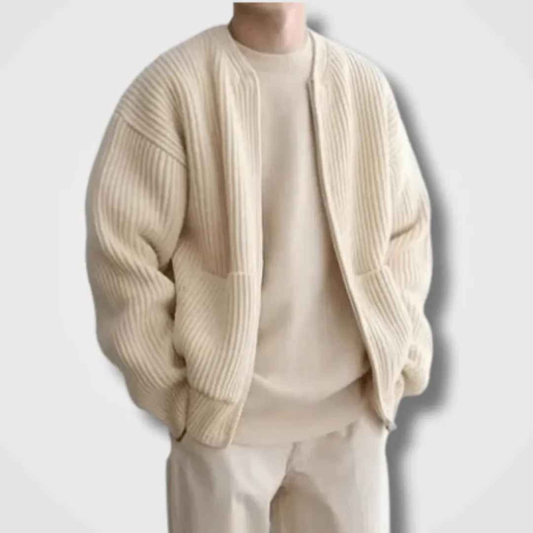 Men's Warm Zip Up Knitted Cardigan | Knitted