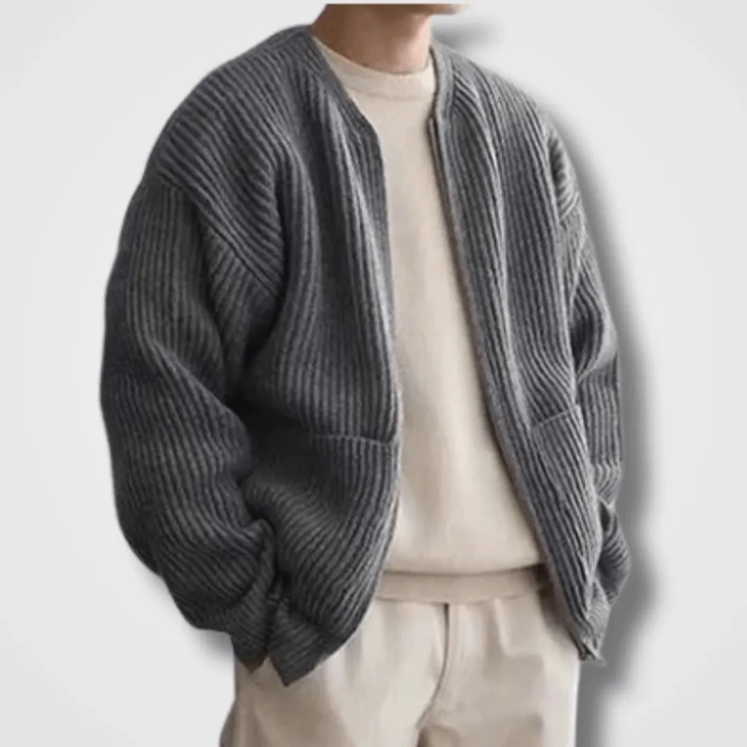 Men's Warm Zip Up Knitted Cardigan | Knitted