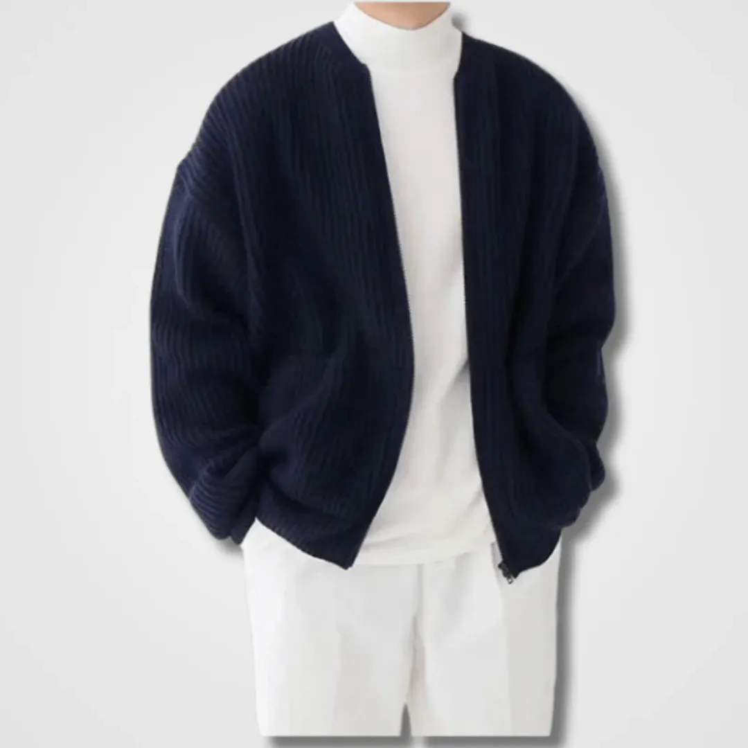 Men's Warm Zip Up Knitted Cardigan | Knitted