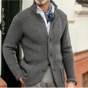 Men's Winter Button Down Cardigan | Knitted