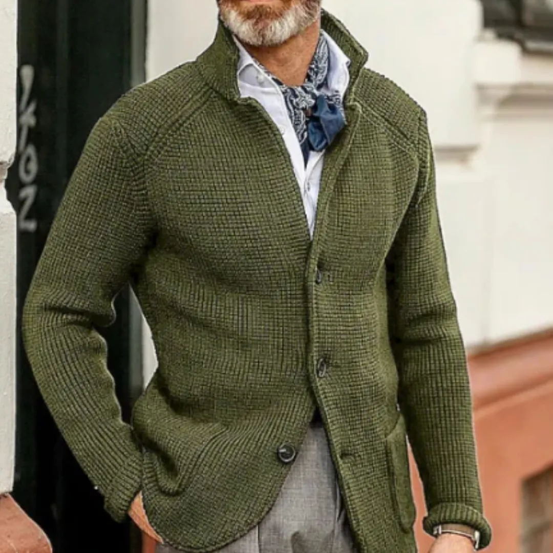 Men's Winter Button Down Cardigan | Knitted