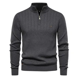 Men's Zipper Pullover Business Boss Sweater