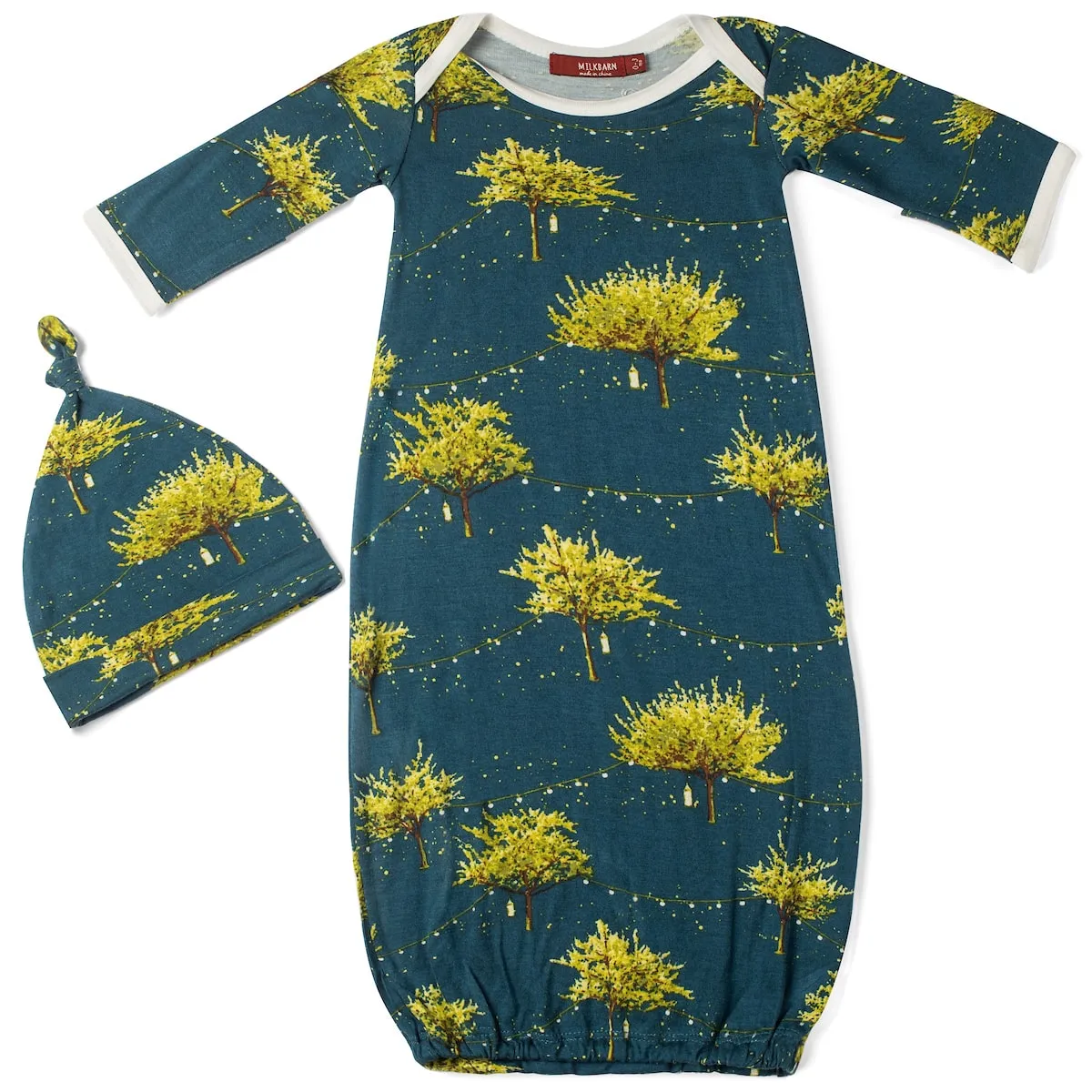 Milkbarn - Bamboo Newborn Hat   Gown Set Firefly