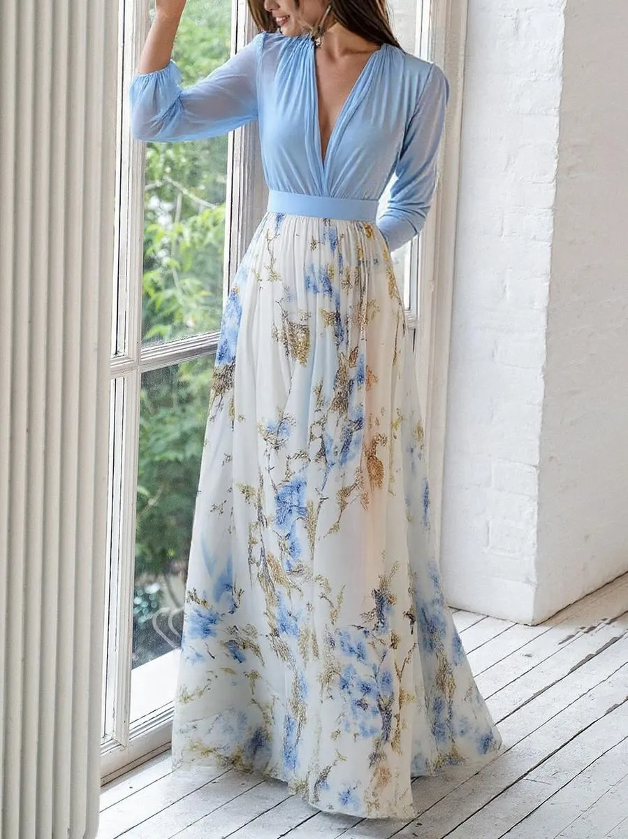 Minerva | Long Dress with Floral Print