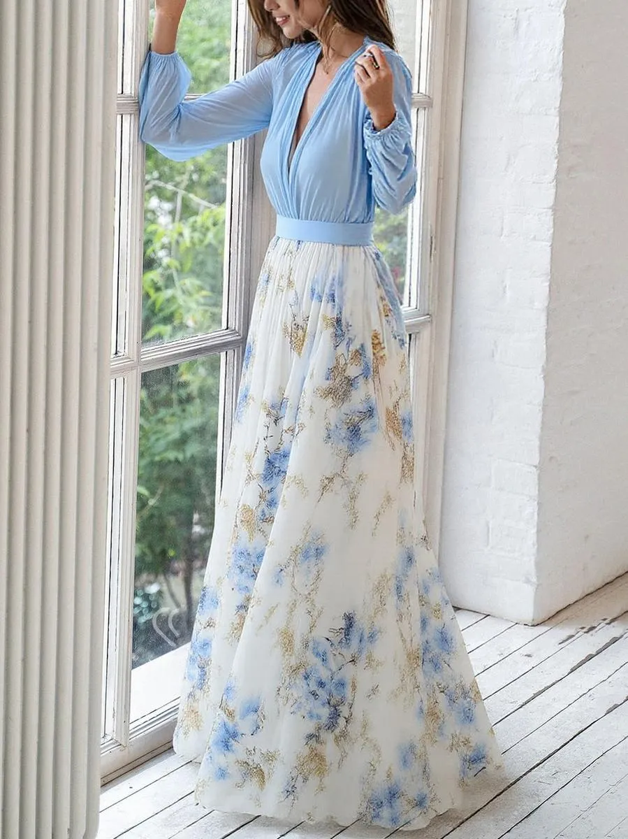 Minerva | Long Dress with Floral Print