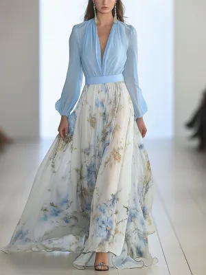 Minerva | Long Dress with Floral Print