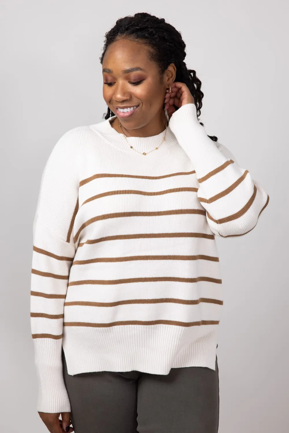 Miracle Striped Sweater for Women in Neutral | F147-NEUTRAL