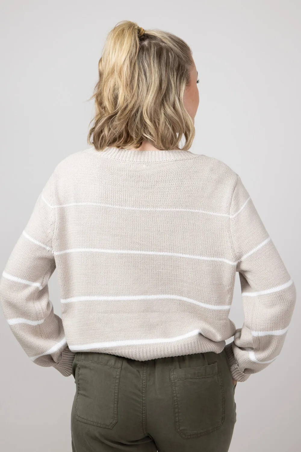 Miracle Striped Sweater for Women in Nude/Ivory | F140-NUDEIVORY