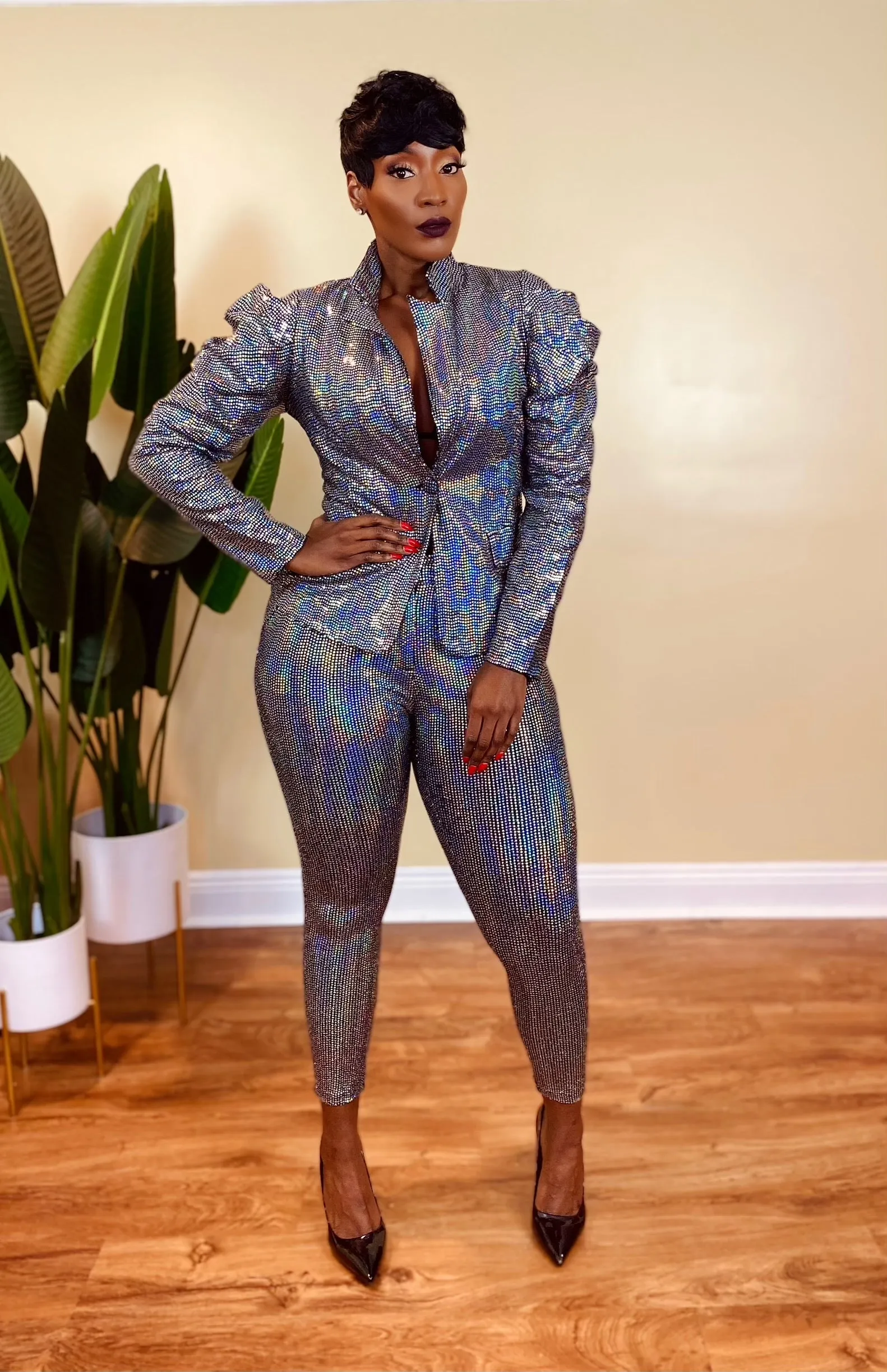 MIRROR BALL BLAZER SET