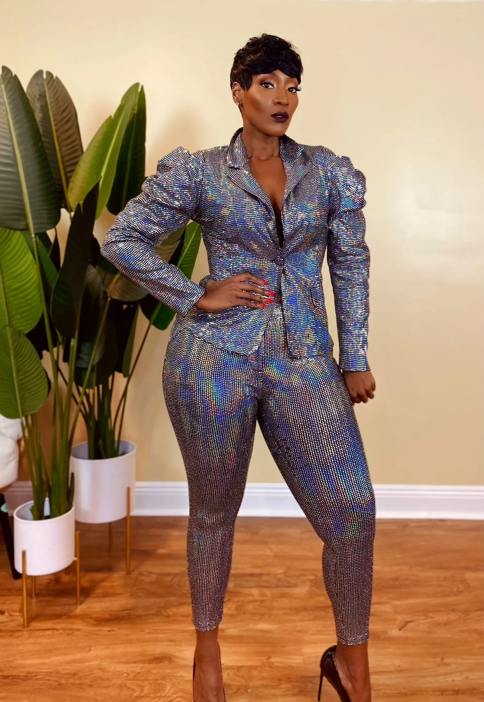 MIRROR BALL BLAZER SET