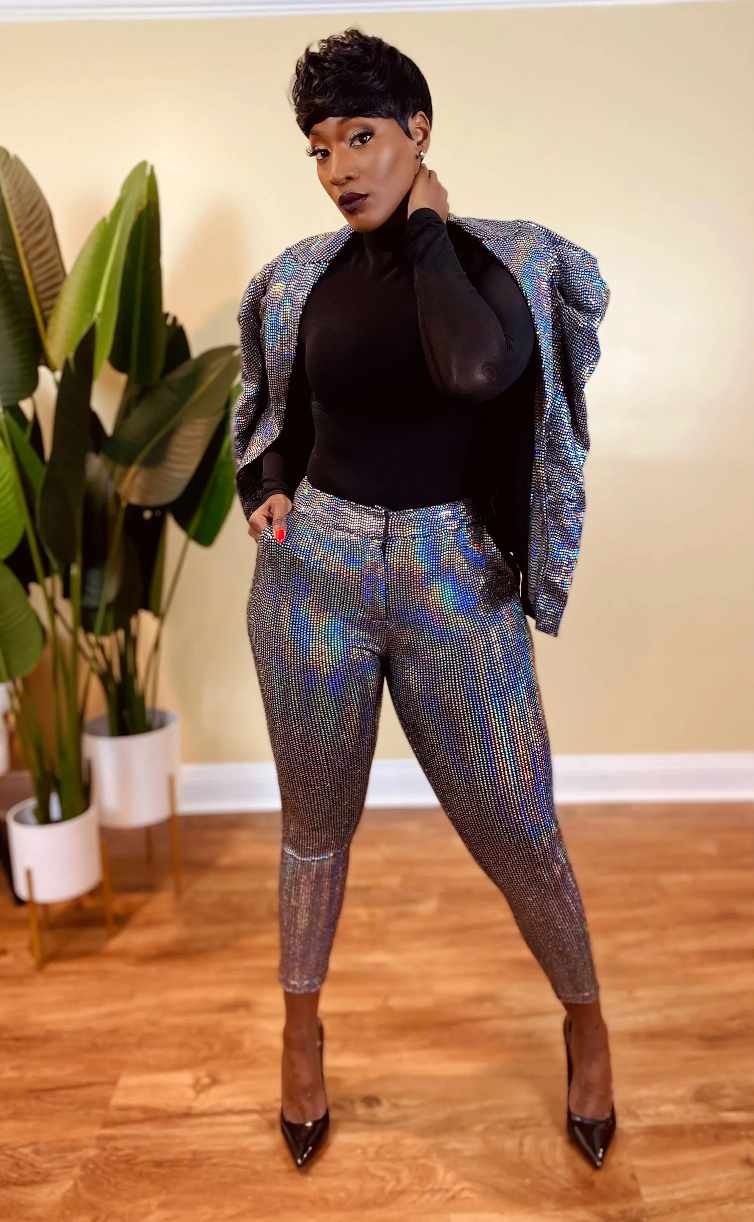 MIRROR BALL BLAZER SET