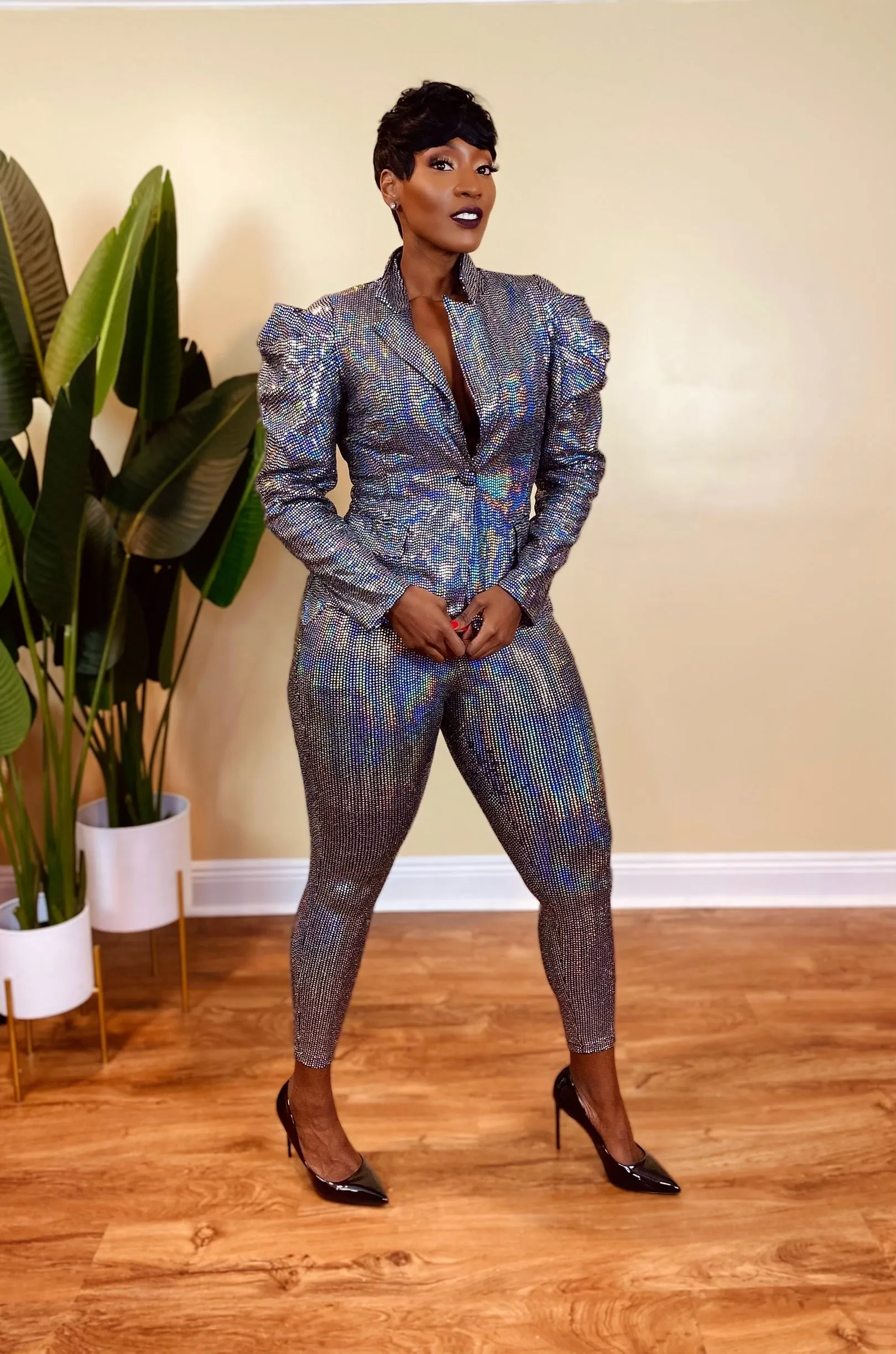MIRROR BALL BLAZER SET