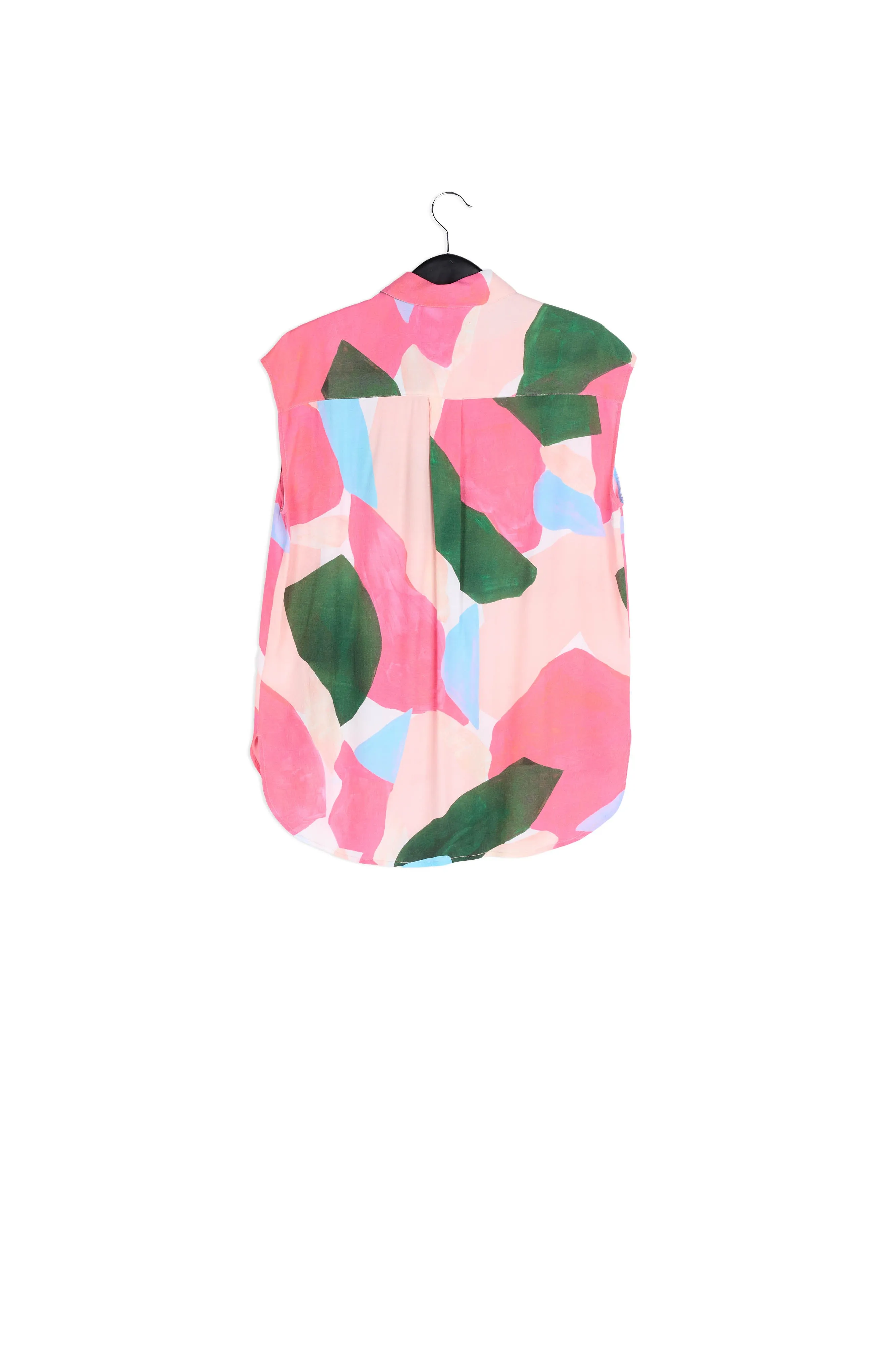 Multicolor sleeveless shirt with graphic print