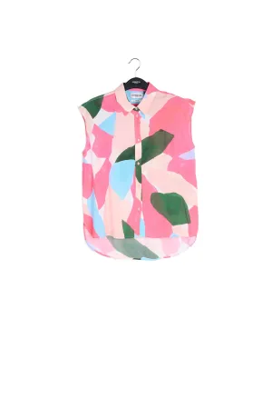 Multicolor sleeveless shirt with graphic print