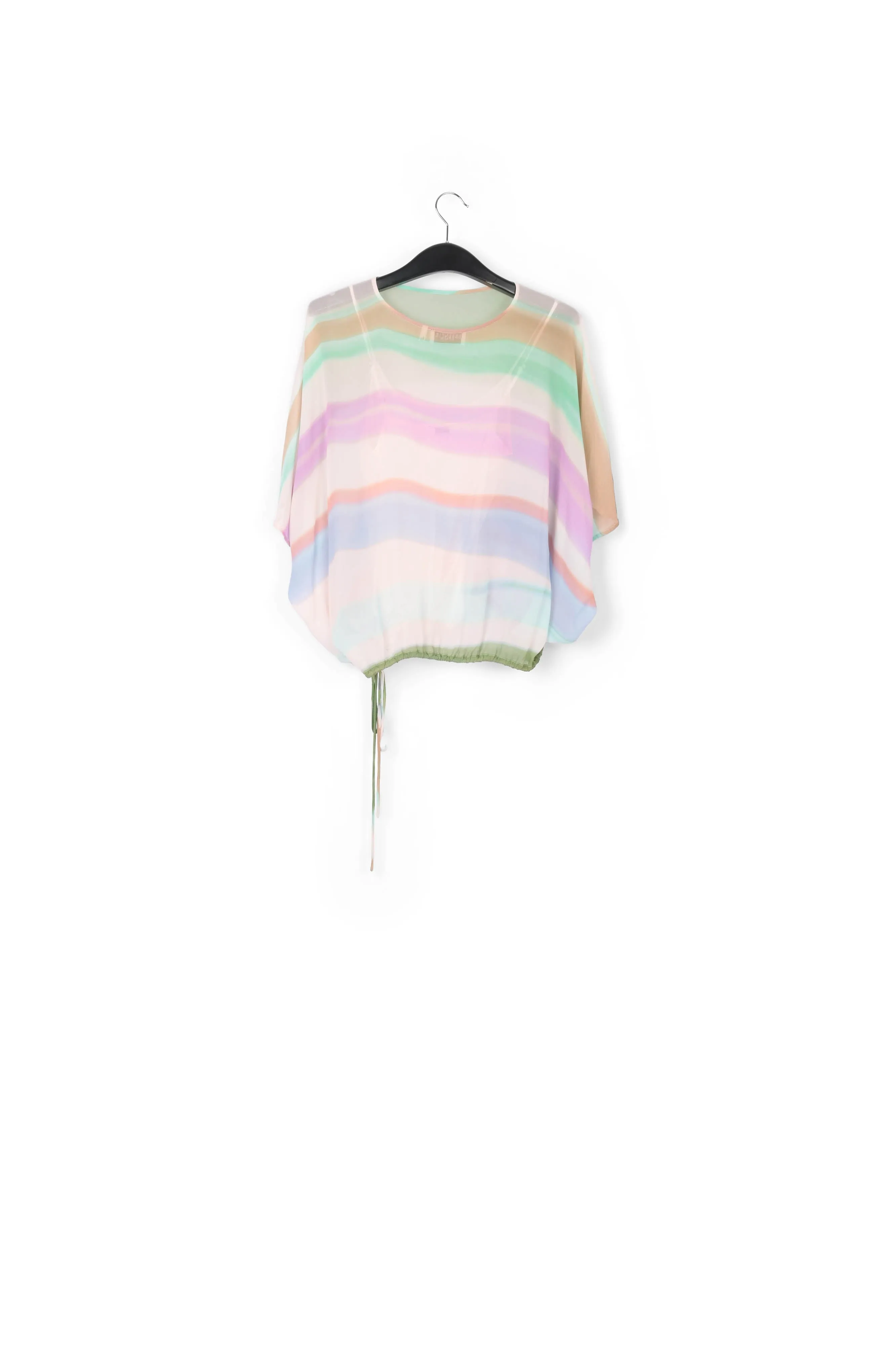 Multicolor voluminous sheer top