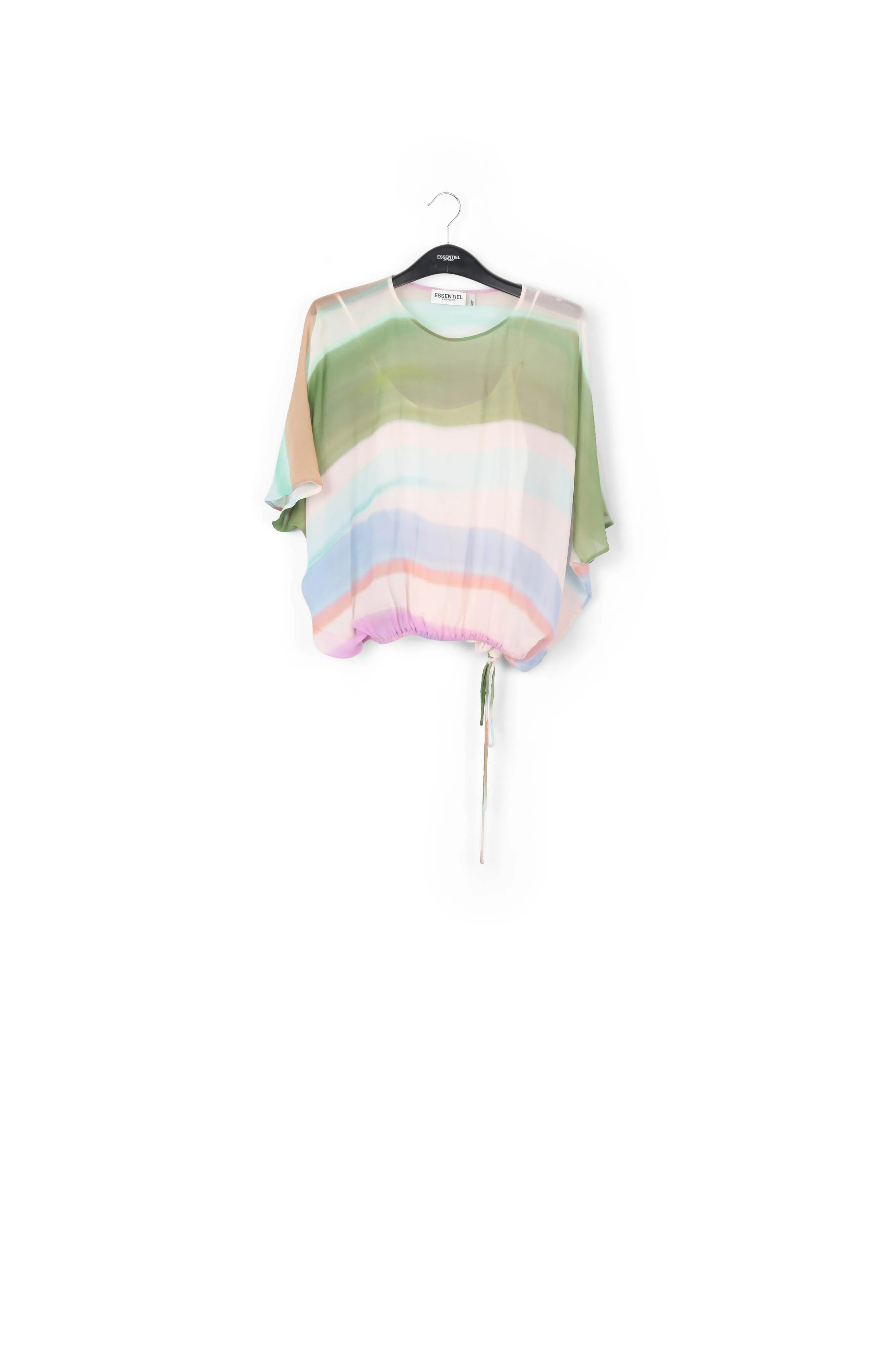 Multicolor voluminous sheer top